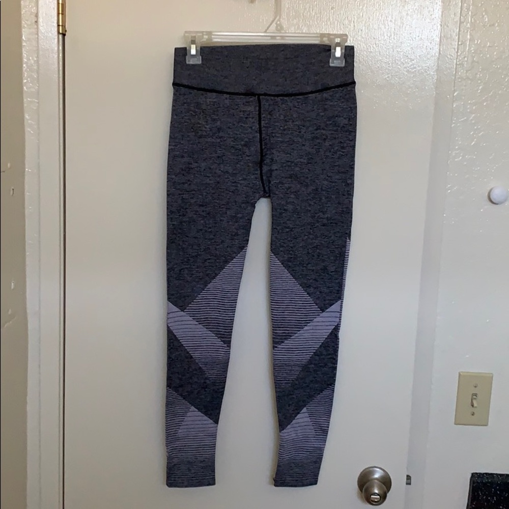Grey and purple workout leggings